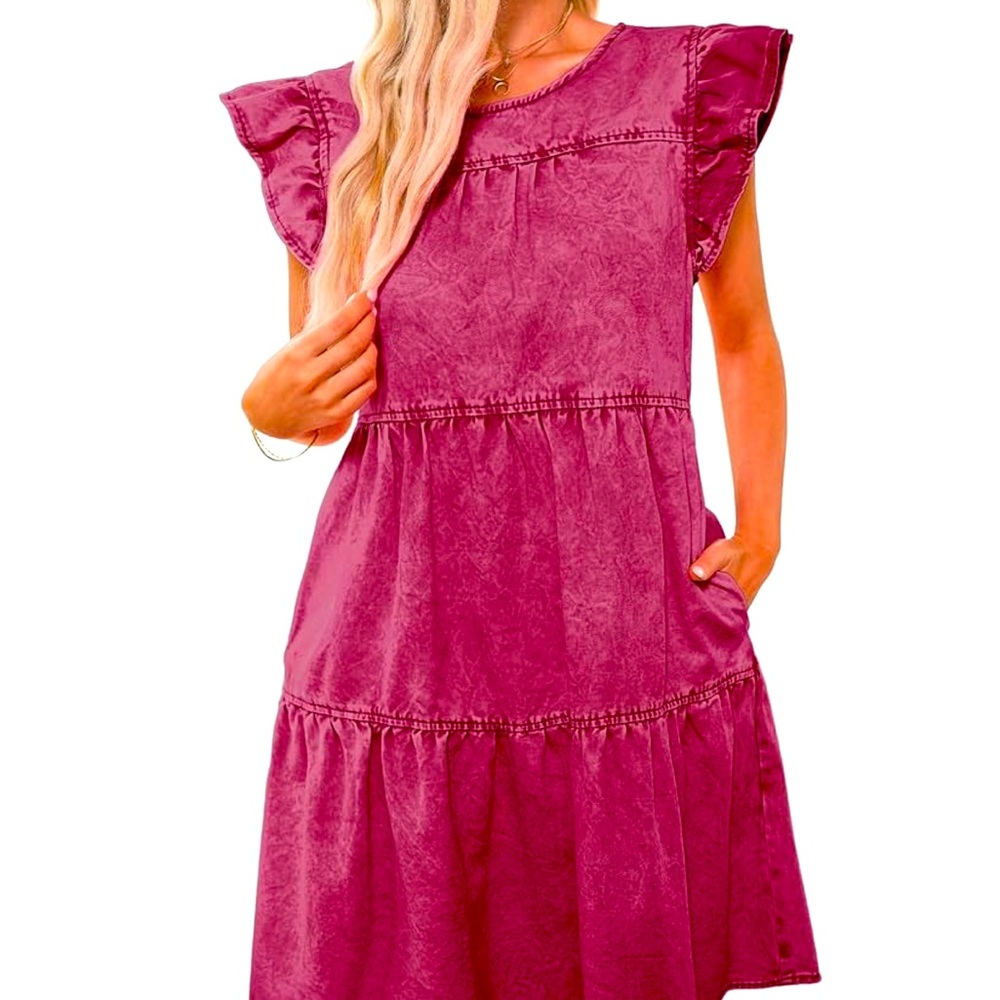 Dress - Red Denim, Large